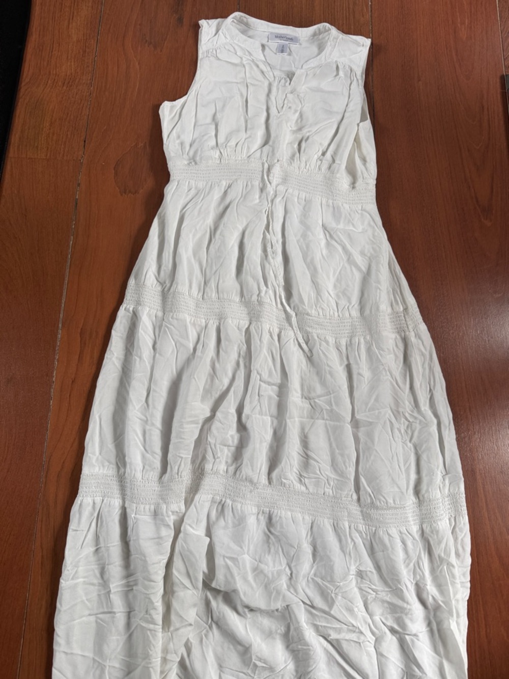 Motherhood Maternity White Sleeveless Tiered Maxi Dress